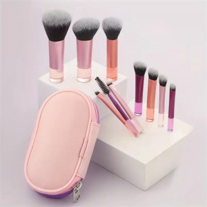10 Pieces Set High Quality Candy Color Wholesale Mascara Brush Makeup Brushes with Bag