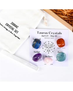 Taurus Twelve Constellations Theme Energy Stones Set Healing Crystal Kit for Beginners Reiki Meditation