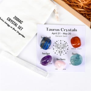Taurus Twelve Constellations Theme Energy Stones Set Healing Crystal Kit for Beginners Reiki Meditation