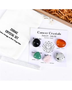 Cancer Twelve Constellations Theme Energy Stones Set Healing Crystal Kit for Beginners Reiki Meditation