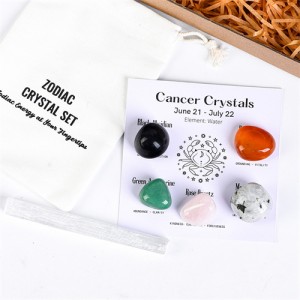 Cancer Twelve Constellations Theme Energy Stones Set Healing Crystal Kit for Beginners Reiki Meditation