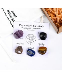 Capricornus Twelve Constellations Theme Energy Stones Set Healing Crystal Kit for Beginners Reiki Meditation