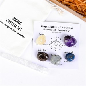 Sagittarius Twelve Constellations Theme Energy Stones Set Healing Crystal Kit for Beginners Reiki Meditation