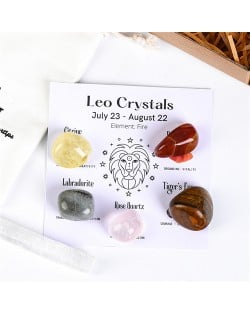 Leo Twelve Constellations Theme Energy Stones Set Healing Crystal Kit for Beginners Reiki Meditation