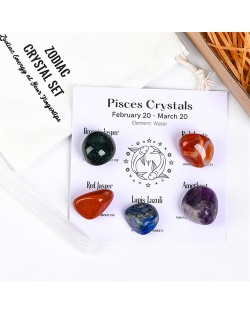 Pisces Twelve Constellations Theme Energy Stones Set Healing Crystal Kit for Beginners Reiki Meditation