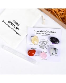 Aquarius Twelve Constellations Theme Energy Stones Set Healing Crystal Kit for Beginners Reiki Meditation