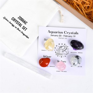 Aquarius Twelve Constellations Theme Energy Stones Set Healing Crystal Kit for Beginners Reiki Meditation