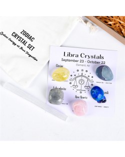 Libra Twelve Constellations Theme Energy Stones Set Healing Crystal Kit for Beginners Reiki Meditation