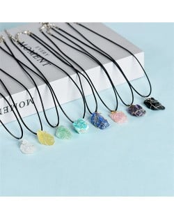 (8 Colors Available) 1 Piece Wholesale Healing Crystal Original Irregular Energy Stone Pendant Necklace