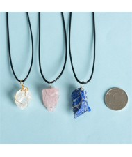 (8 Colors Available) 1 Piece Wholesale Healing Crystal Original Irregular Energy Stone Pendant Necklace