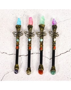 (4 Colors Available) 1 Piece Octopus Design Natural Healing Crystal Reiki Energy Stone Wholesale Short Magic Stick