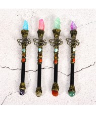(4 Colors Available) 1 Piece Octopus Design Natural Healing Crystal Reiki Energy Stone Wholesale Short Magic Stick