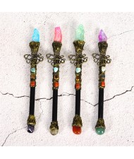 (4 Colors Available) 1 Piece Octopus Design Natural Healing Crystal Reiki Energy Stone Wholesale Short Magic Stick