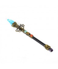 (4 Colors Available) 1 Piece Octopus Design Natural Healing Crystal Reiki Energy Stone Wholesale Short Magic Stick