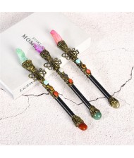 (4 Colors Available) 1 Piece Octopus Design Natural Healing Crystal Reiki Energy Stone Wholesale Short Magic Stick