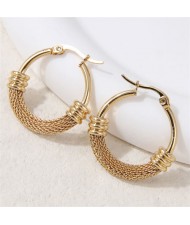 Hiphop High Fashion Golden Hoop Wholesale Women Stainless Steel Huggie Earrings