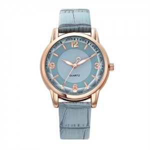 Creative Gradient Color Arabic Numerals Index Fashion Design Women Wholesale Wrist Watch - Blue