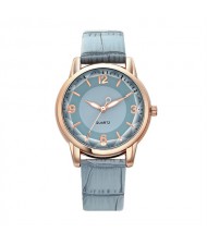 Creative Gradient Color Arabic Numerals Index Fashion Design Women Wholesale Wrist Watch - Blue