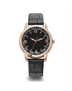 Creative Gradient Color Arabic Numerals Index Fashion Design Women Wholesale Wrist Watch - Black