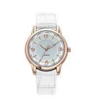 Creative Gradient Color Arabic Numerals Index Fashion Design Women Wholesale Wrist Watch - White