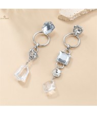 High Fashion Geometric Shape Design Acrylic Wholesale Women Dangle Costume Earrings - Clear