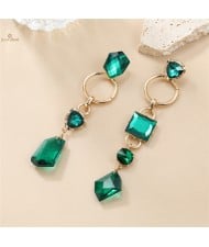 High Fashion Geometric Shape Design Acrylic Wholesale Women Dangle Costume Earrings - Green