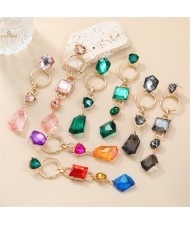 High Fashion Geometric Shape Design Acrylic Wholesale Women Dangle Costume Earrings - Pink