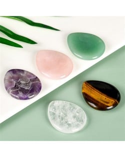 (5 Colors Available) 1 Piece Natural Healing Crystal Worry Stone Water Drop Shape Thumb Energy Stone