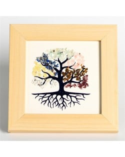 Natural Healing Crystal Energy Stones Colorful Crushed Stones Life Tree Photo Frame Tabletop Decoration