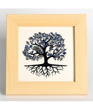 Natural Healing Crystal Energy Stones Lapis Lazuli Crushed Stones Life Tree Photo Frame Tabletop Decoration