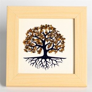 Natural Healing Crystal Energy Stones Tigerite Crushed Stones Life Tree Photo Frame Tabletop Decoration