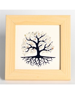 Natural Healing Crystal Energy Stones White Turquoise Crushed Stones Life Tree Photo Frame Tabletop Decoration