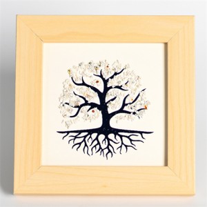 Natural Healing Crystal Energy Stones White Turquoise Crushed Stones Life Tree Photo Frame Tabletop Decoration