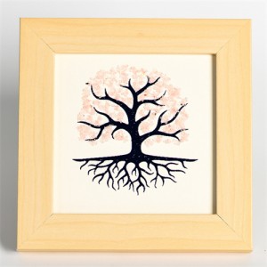 Natural Healing Crystal Energy Stones Pink Quartz Crushed Stones Life Tree Photo Frame Tabletop Decoration