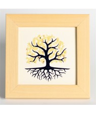 Natural Healing Crystal Energy Stones Yellow Quartz Crushed Stones Life Tree Photo Frame Tabletop Decoration