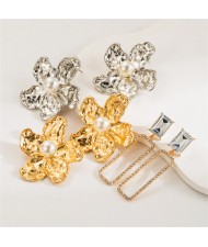 Popular Frennch Style Geometric Rectangle Rhinestone Surounded Wholesale Fashion Women Costume Earrings