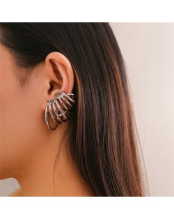 Fashion Sweet Cool Style Ear Clips Alloy Hollow-out Circle Wholesale Fashion Women Earrings - Silver