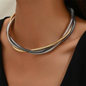 Weaving Style Snake Chain High Fashion Alloy Wholesale Necklace - Mixed Color
