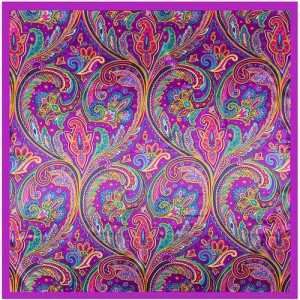 90*90 cm Boho Style Jungle Flowers Pattern Fashion Women Shawl Square Scarf - Purple