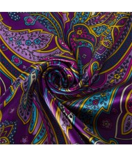 90*90 cm Boho Style Jungle Flowers Pattern Fashion Women Shawl Square Scarf - Purple