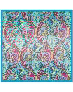 90*90 cm Boho Style Jungle Flowers Pattern Fashion Wholesale Women Shawl Square Scarf - Green