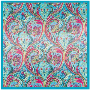 90*90 cm Boho Style Jungle Flowers Pattern Fashion Wholesale Women Shawl Square Scarf - Green