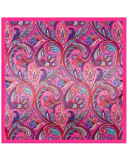 90*90 cm Boho Style Jungle Flowers Pattern Fashion Wholesale Women Shawl Square Scarf - Rose