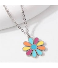 Sweet Flower Fashionable Stainless Steel Wholesale Costume Necklace