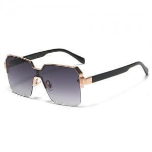 European and American Trend Alloy Frame Retro Gradient Color Women Sunglasses - Gray