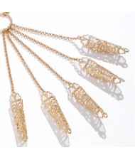 Popular Gothic Style Hollow-out Fashionable Wholesale Chain Finger Bracelet - Golden