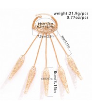 Popular Gothic Style Hollow-out Fashionable Wholesale Women Nail Chain Finger Bracelet - Golden