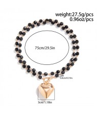 Sweet Cool Style Business Lady Fashionable Wholesale Women Black Beads Chain Choker Necklace