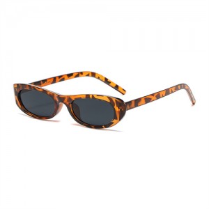 European and American Trend Oval Small Frame Retro Women Sunglasses - Leopard C5