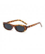European and American Trend Oval Small Frame Retro Women Sunglasses - Leopard C5